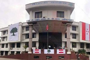 नेपाली कांग्रेसले पत्रकार सम्मेलन गर्दै